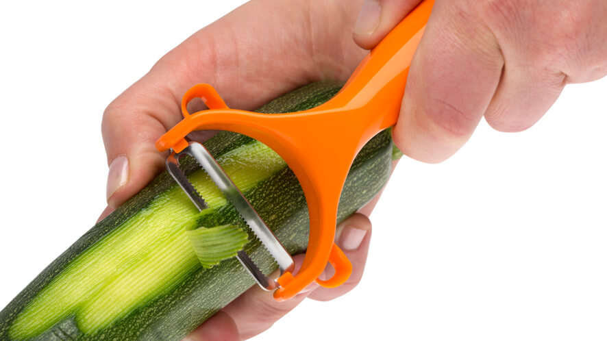 Snap-on Tools Inspired Red Hard Handle Vegetable & Fruit Peeler – 8 Inch, Plastic, Squeeze Type