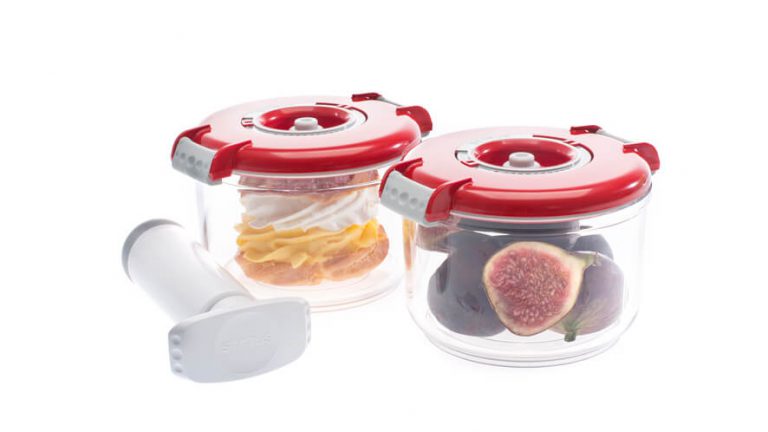 round vacuum containers for fruit and desserts