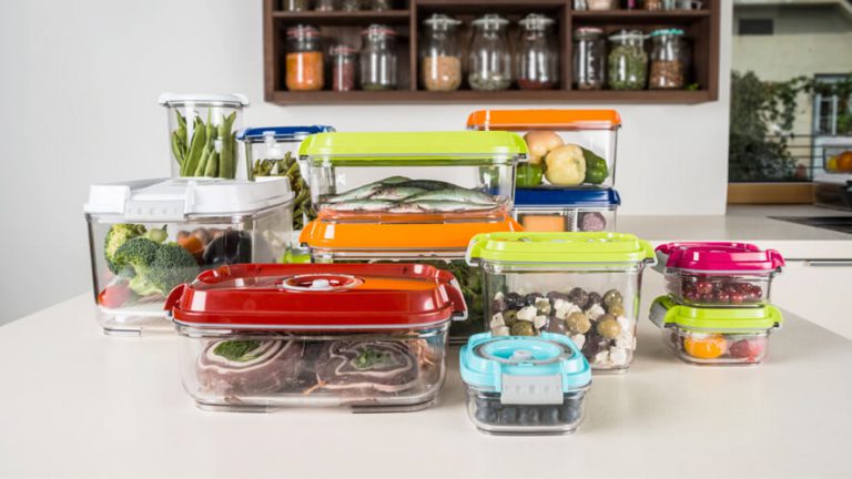 food vacuum containers in the kitchen