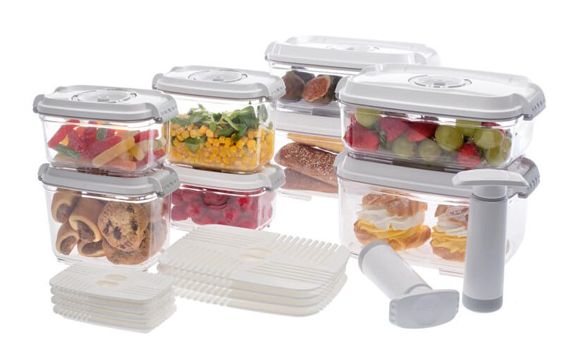 set of food vacuume containers