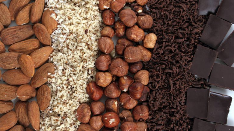grated nuts and chocolate