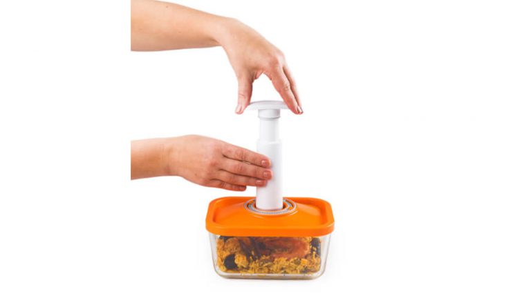 vacume packing food container made of glass