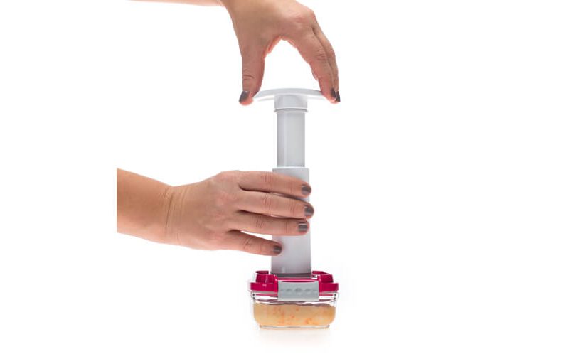 Vacuum packing food with a pump