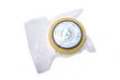 Vacuum packed wheel of cheese for sales and transport.