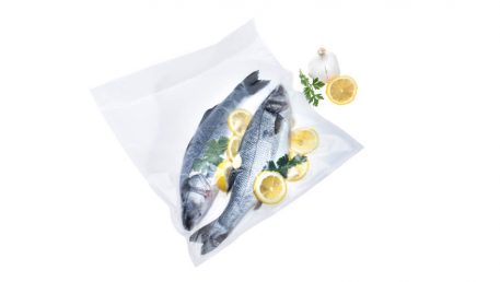 Vacuum packing fish for freezing and sous vide cooking