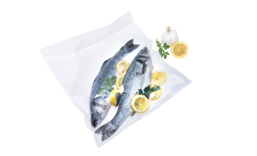 Vacuum packing fish for freezing and sous vide cooking