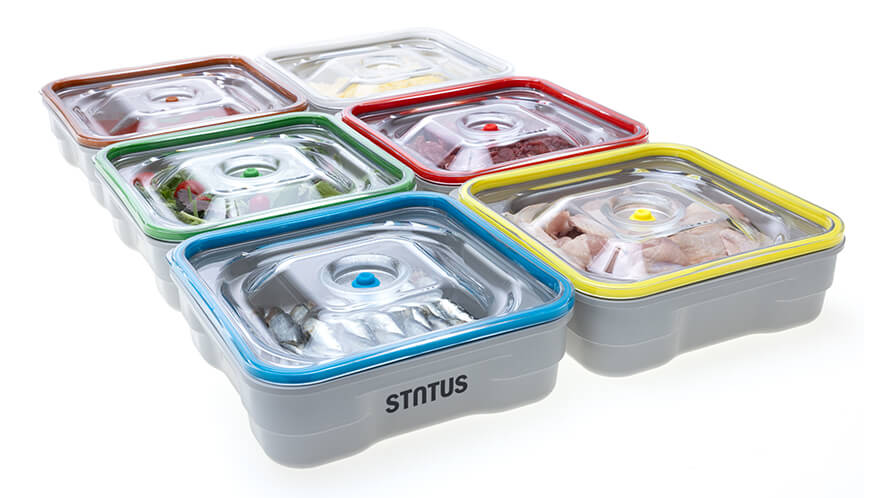 Status Gastro Vacuum Lids come in six HACCP colours and one neutral grey 