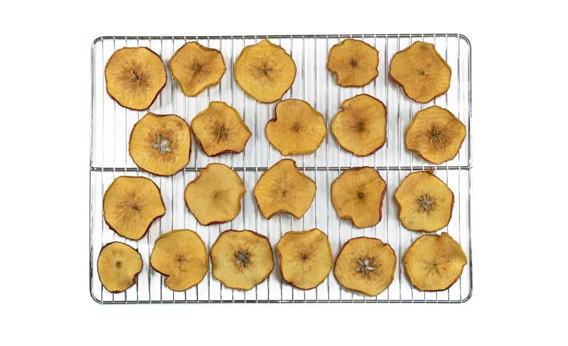 dried apples in a dehydrator