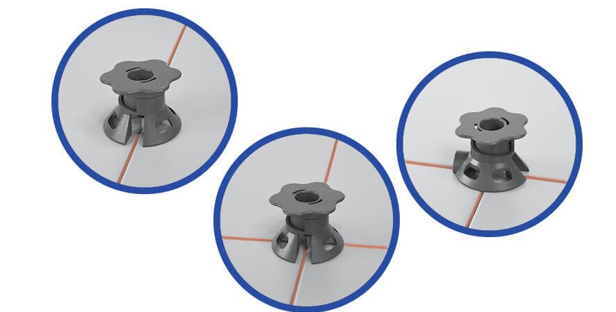 tile leveling system for intersections